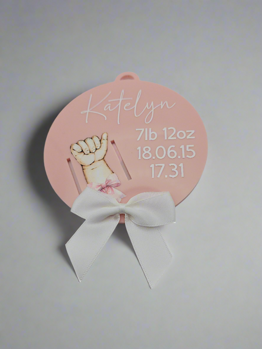 Personalised Baby Hospital Bands Holder