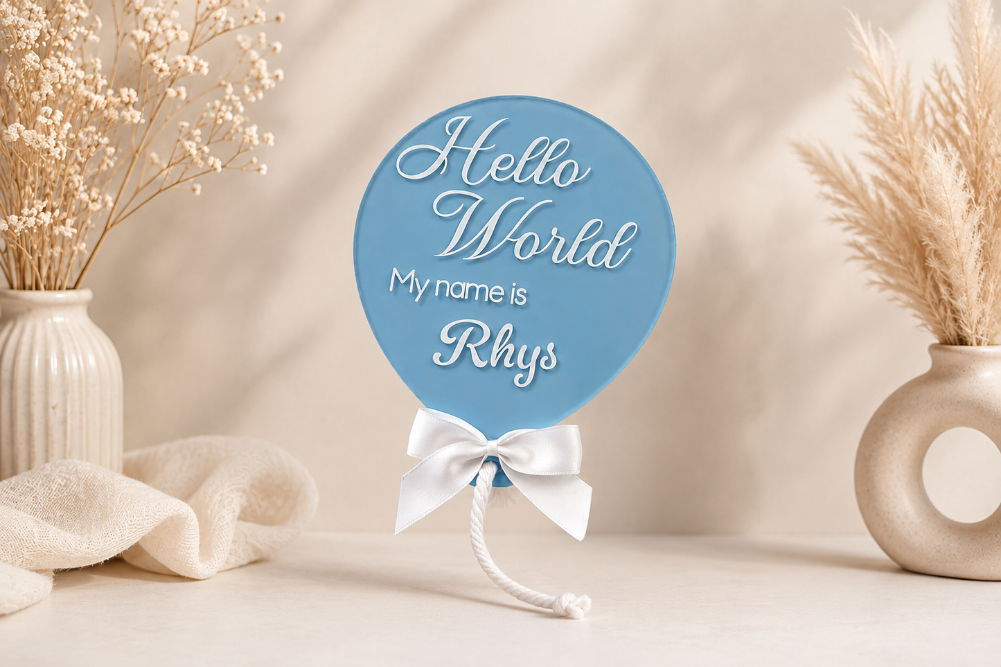 Personalised Hello World Balloon Announcement Sign