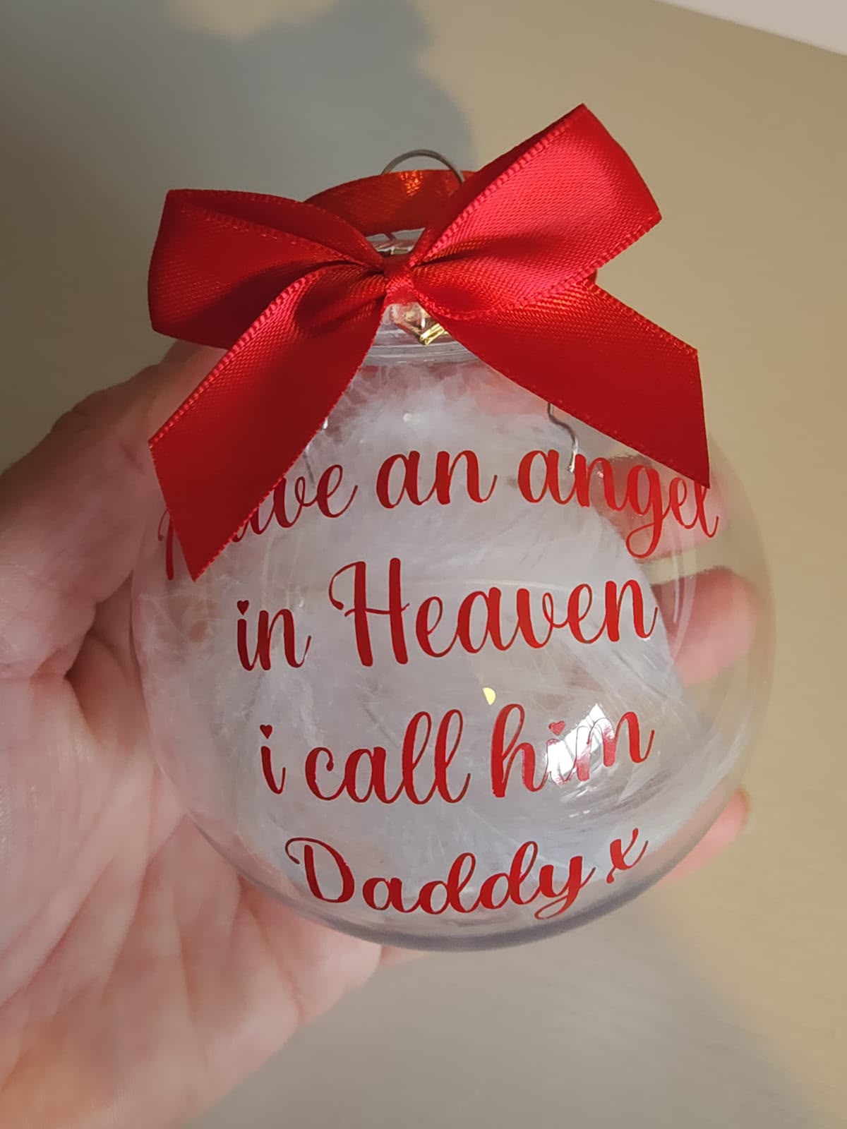 Christmas Memorial Baubles, Christmas Tree Ball Ornaments, I have an Angel in Heaven, Christmas Tree Remembrance Hanging Pendant Memorial Gift