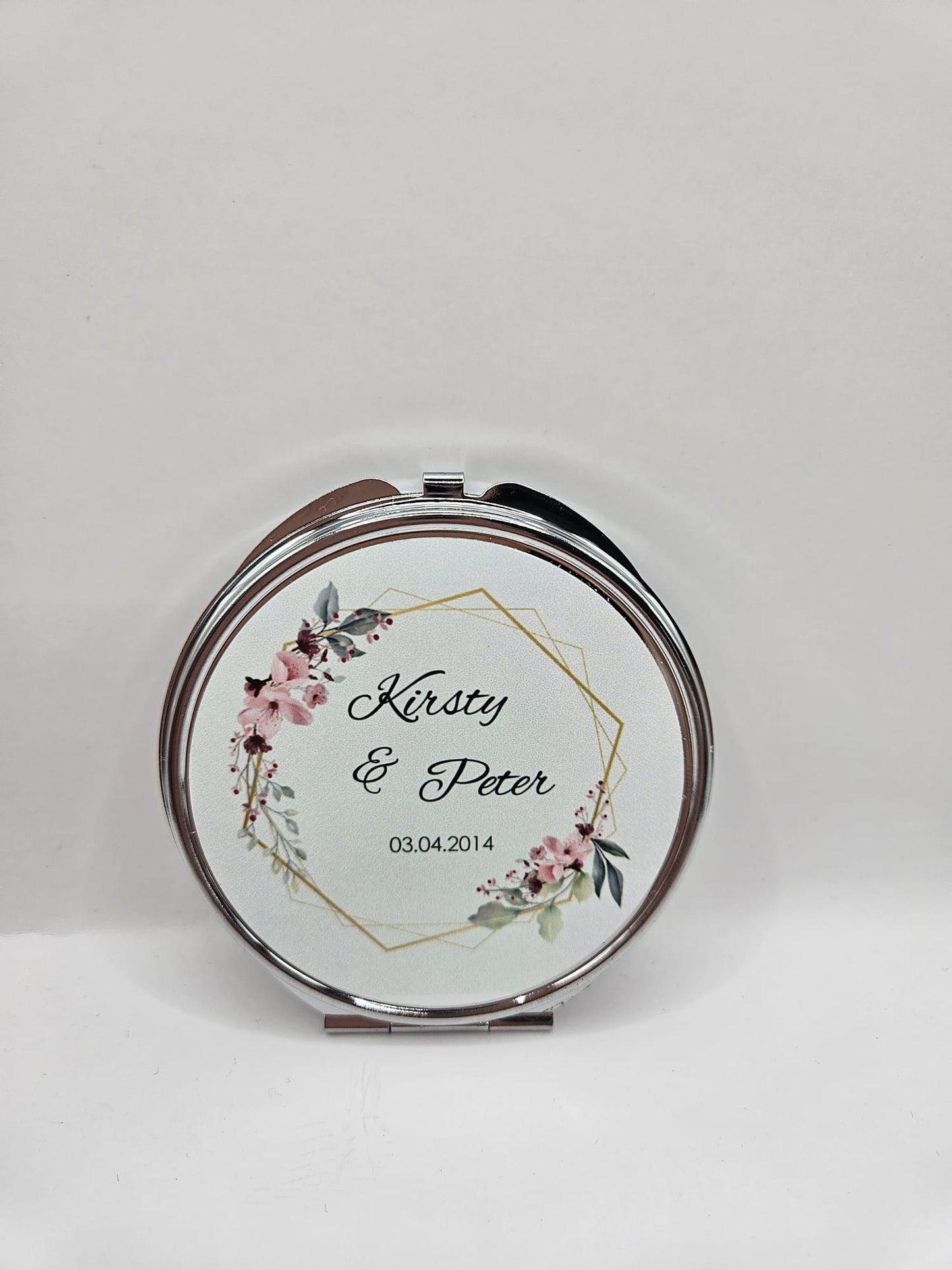 Personalised Round Compact Mirror