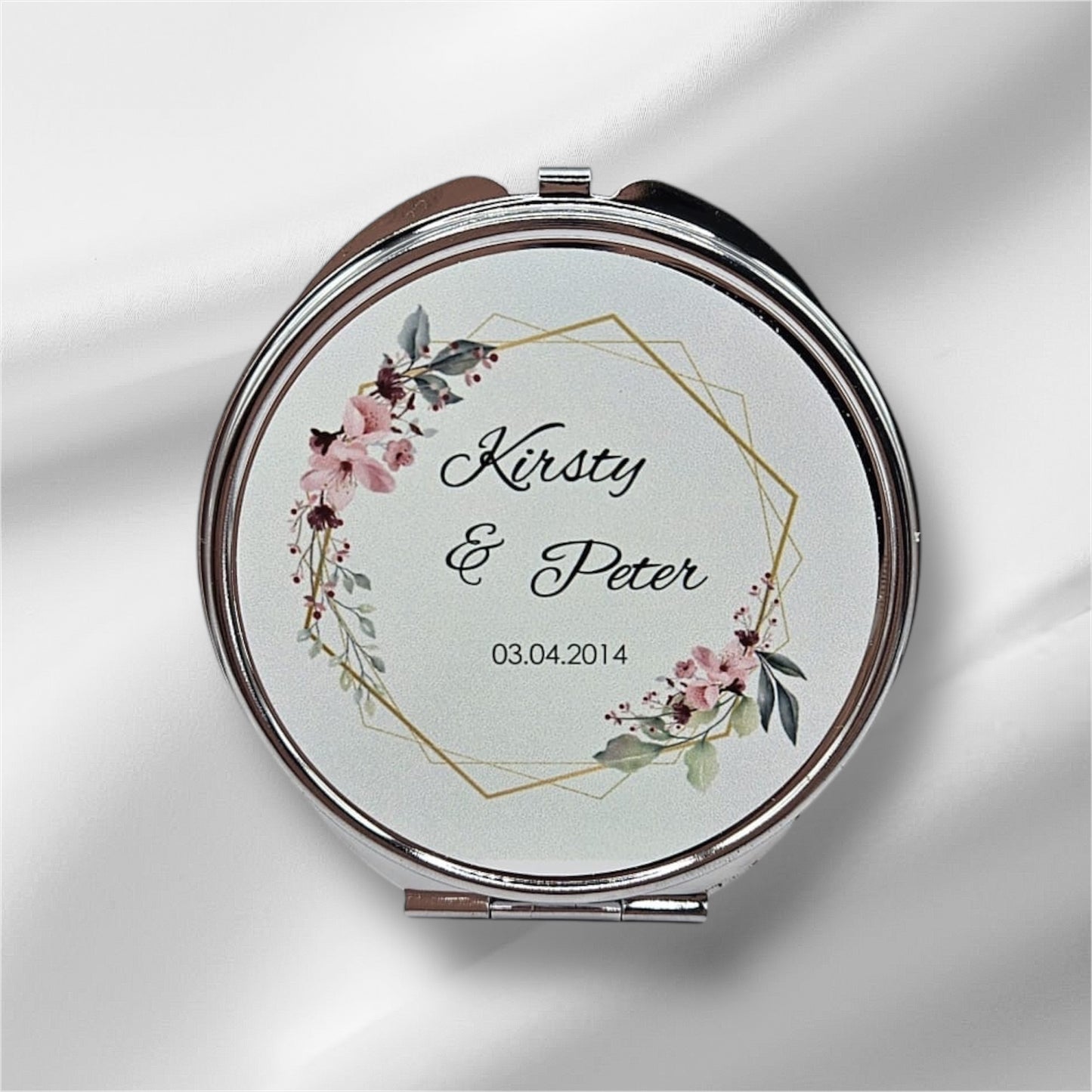 Personalised Round Compact Mirror