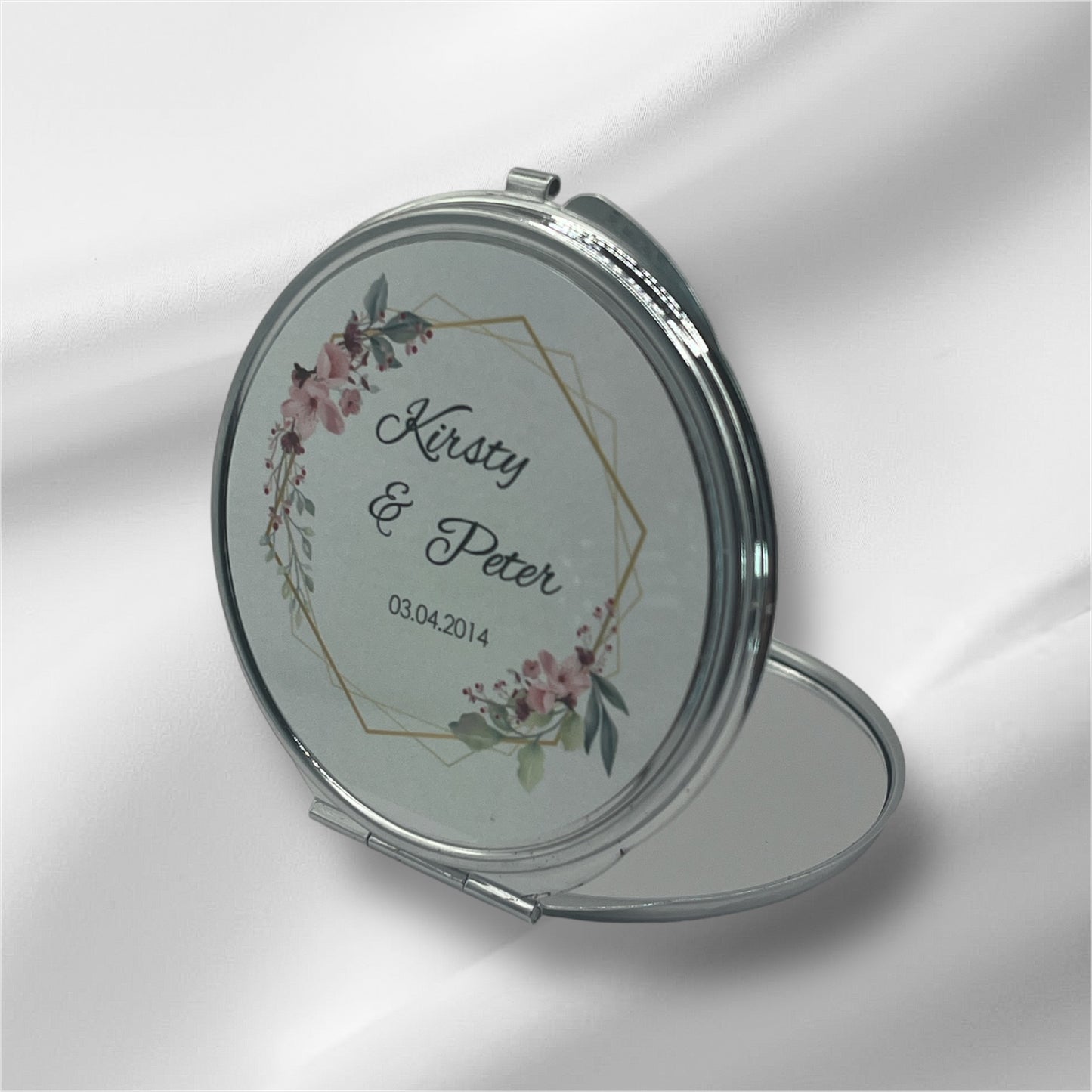 Personalised Round Compact Mirror