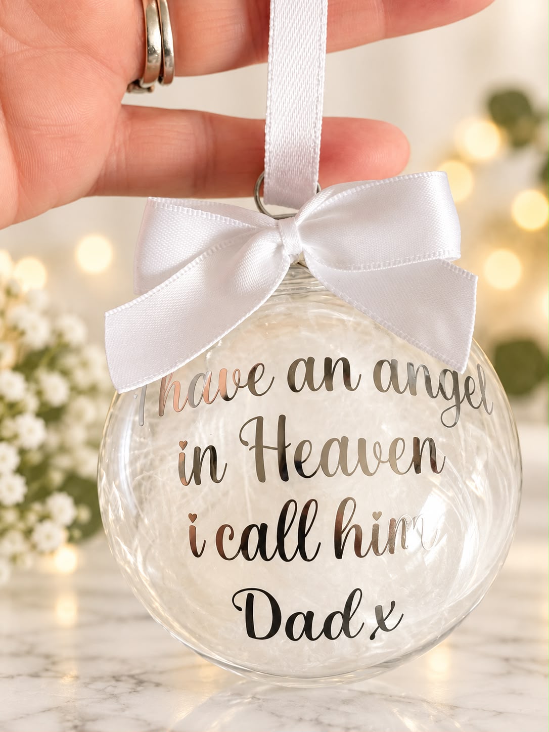 Christmas Memorial Baubles, Christmas Tree Ball Ornaments, I have an Angel in Heaven, Christmas Tree Remembrance Hanging Pendant Memorial Gift