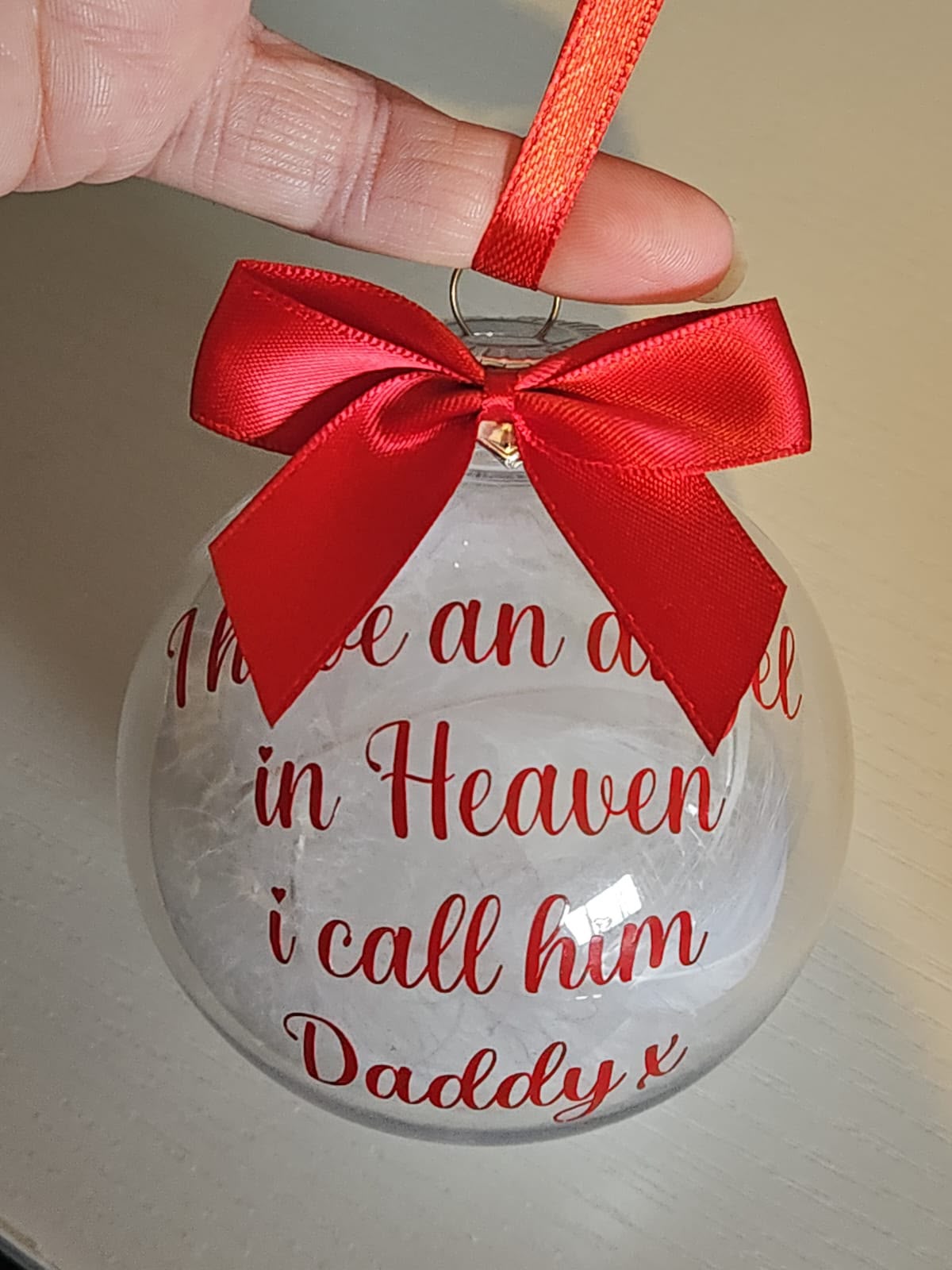 Christmas Memorial Baubles, Christmas Tree Ball Ornaments, I have an Angel in Heaven, Christmas Tree Remembrance Hanging Pendant Memorial Gift