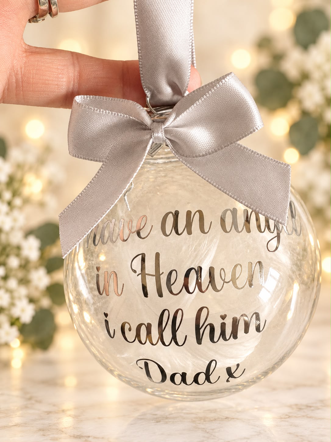 Christmas Memorial Baubles, Christmas Tree Ball Ornaments, I have an Angel in Heaven, Christmas Tree Remembrance Hanging Pendant Memorial Gift