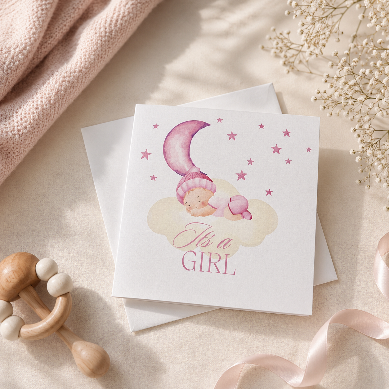 Gender Reveal Cards - New Baby - It's a boy, It's a girl - Baby Shower card