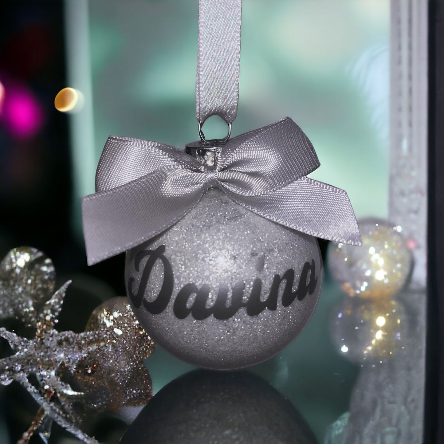 Personalised glitter bauble