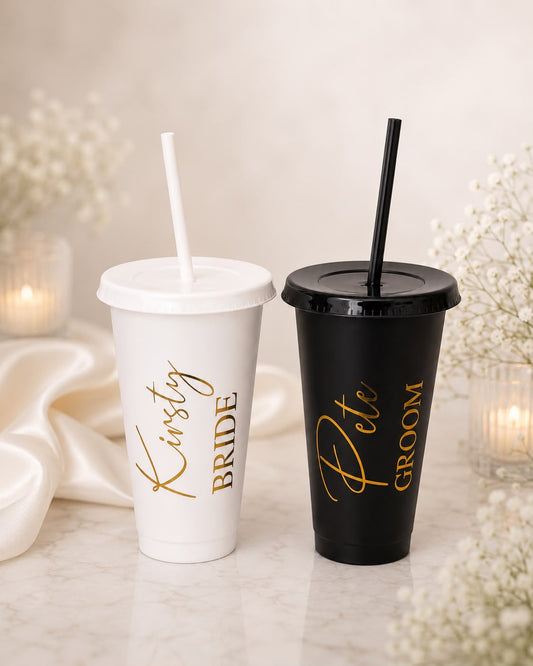 24oz Bride and Groom Cold Cup Tumbler
