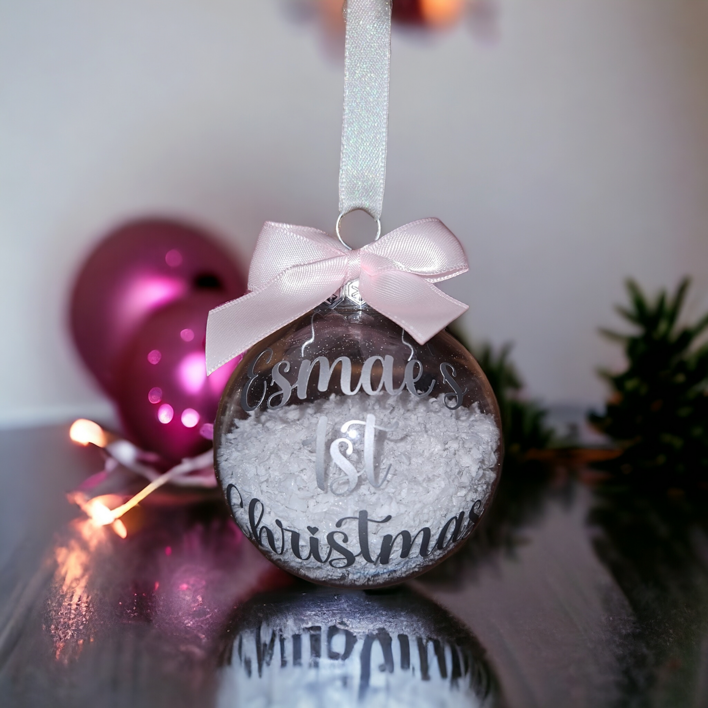 Personalised first Christmas bauble