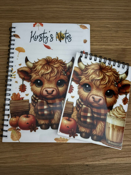 Personalised Highland Cow Notebook