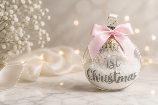 Personalised first Christmas bauble