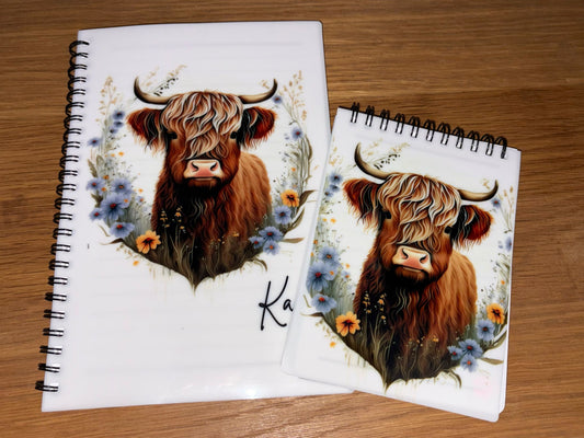 Personalised Highland Cow Notebooks