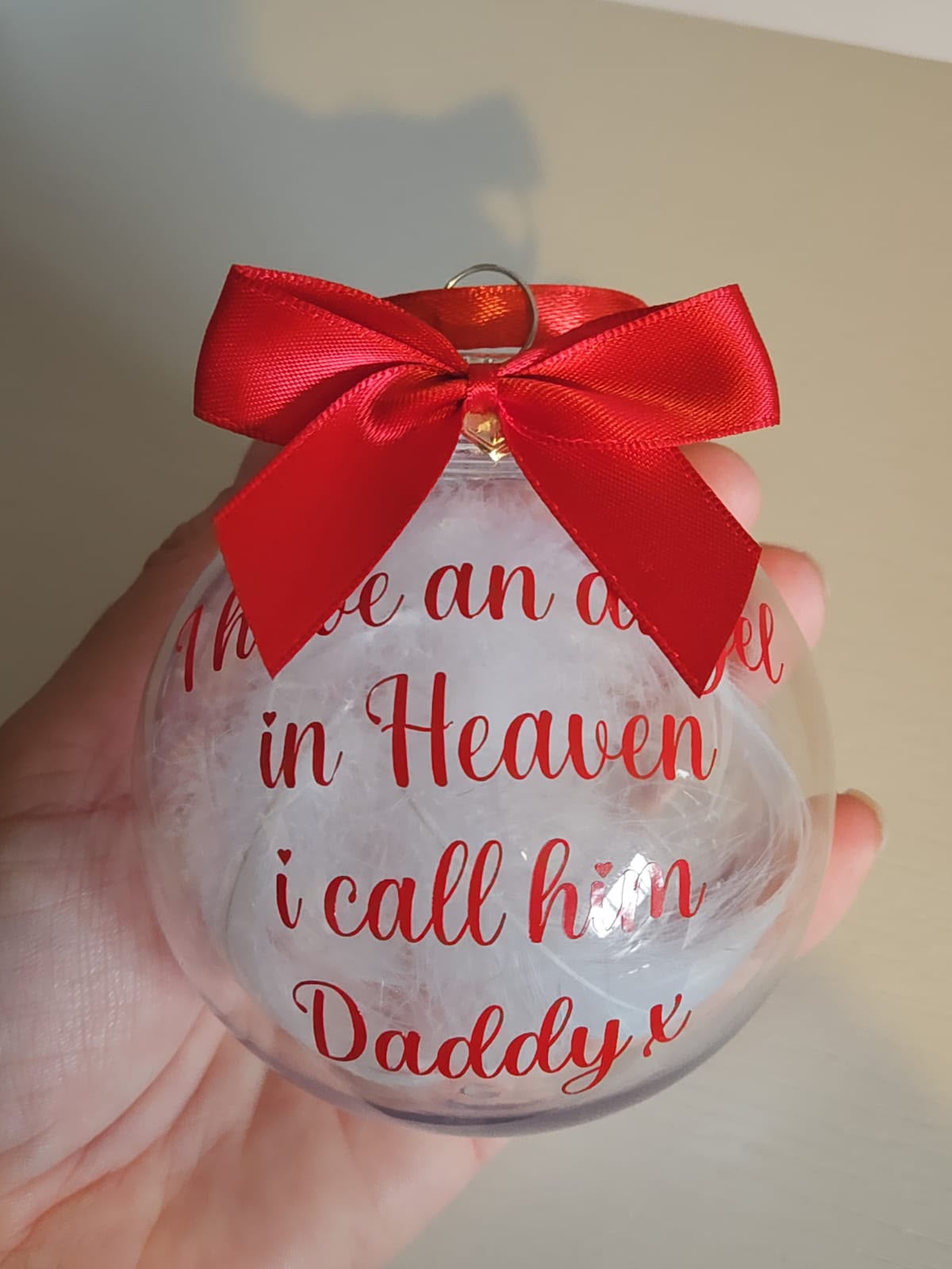 Christmas Memorial Baubles, Christmas Tree Ball Ornaments, I have an Angel in Heaven, Christmas Tree Remembrance Hanging Pendant Memorial Gift