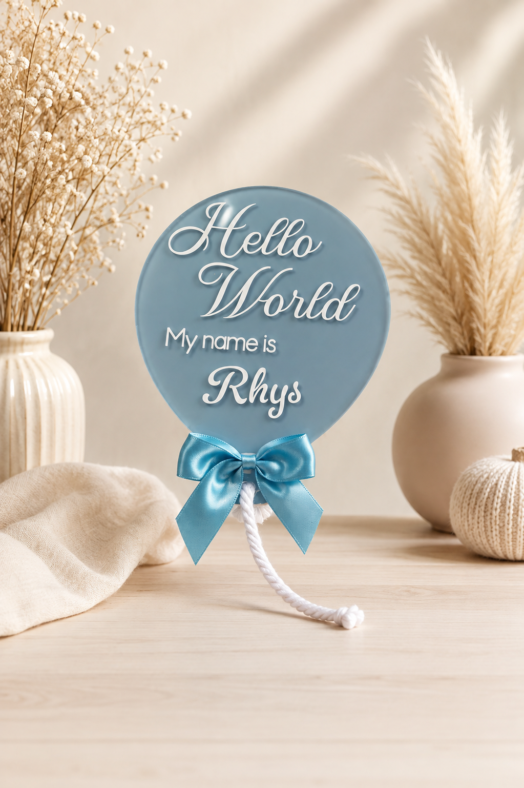 Personalised Hello World Balloon Announcement Sign